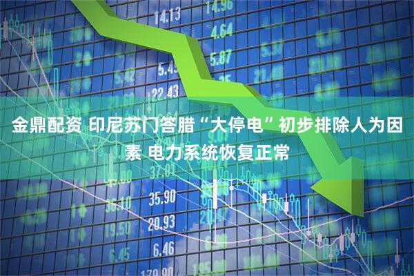 金鼎配资 印尼苏门答腊“大停电”初步排除人为因素 电力系统恢复正常
